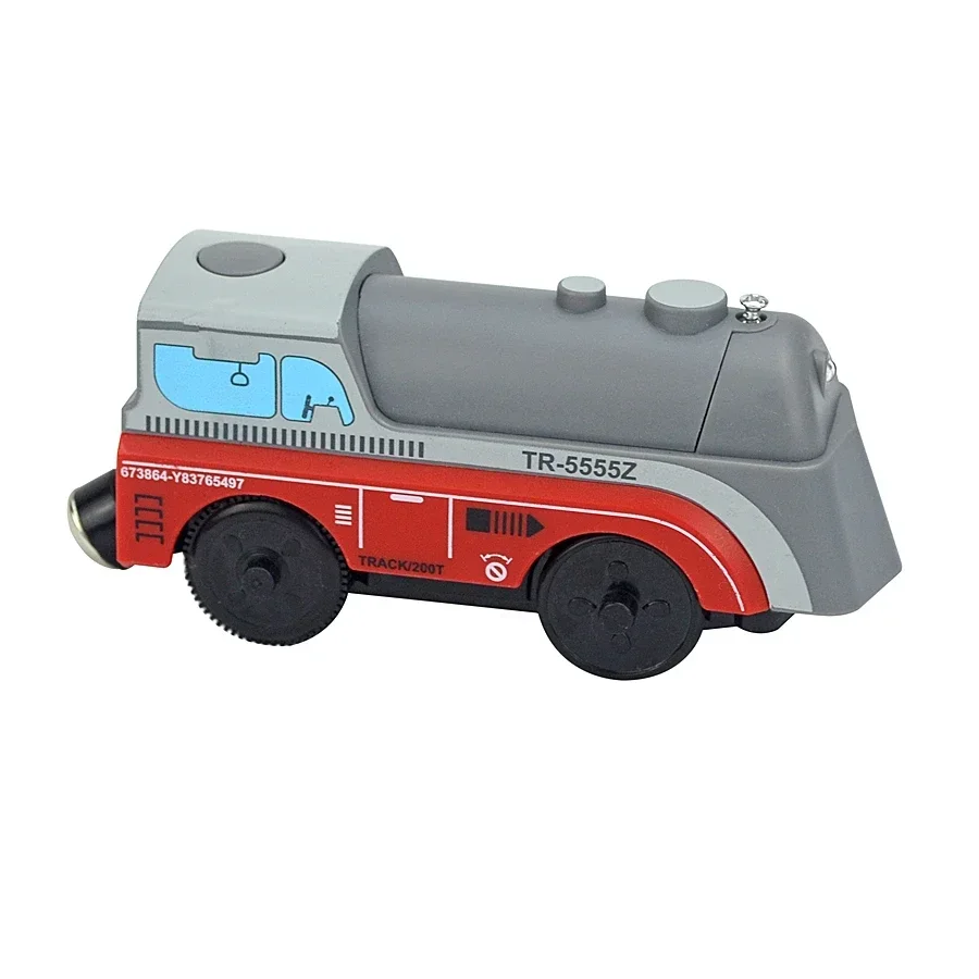 Magnetic Electric Train Car Locomotive Wooden Track Slot Diecast Railway With Two Carriages Train Wood Kid Toy Biro Leduo Track - Image 14