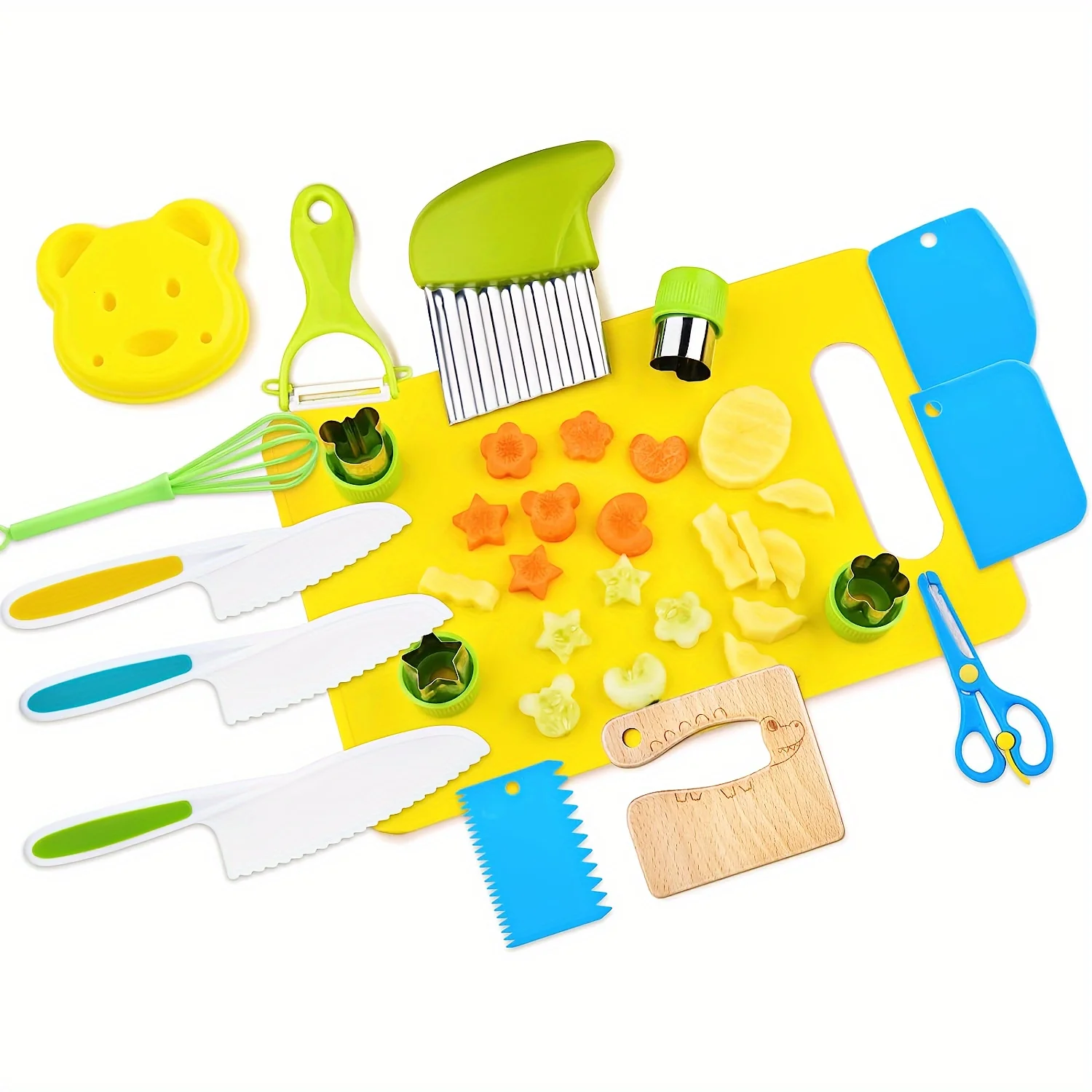 11/17Pcs Montessori Kitchen Tools Set Cookware Baking Toy Kids Safe Knives With Cutting Board Toddlers Real Cooking Accessories - Image 9