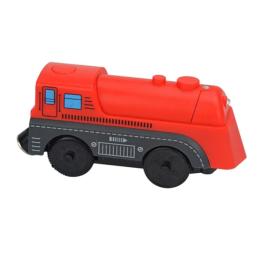 Magnetic Electric Train Car Locomotive Wooden Track Slot Diecast Railway With Two Carriages Train Wood Kid Toy Biro Leduo Track - Image 10