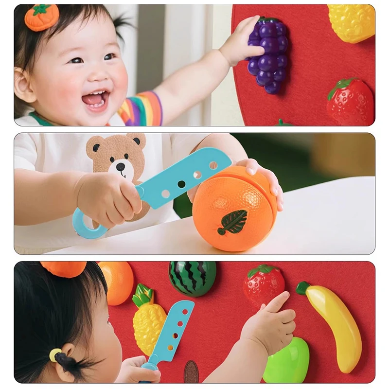 Baby Felt Board Play Food Toys Wall Sticker Fruits Vegetables Pretend Play Kitchen Games Fine Motor Skills Early Educational Toy - Image 4