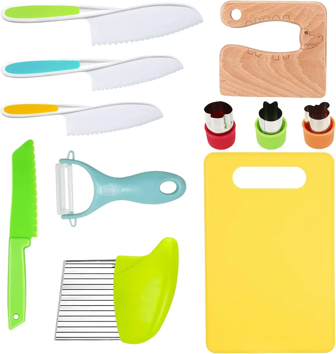 11/17Pcs Montessori Kitchen Tools Set Cookware Baking Toy Kids Safe Knives With Cutting Board Toddlers Real Cooking Accessories - Image 7