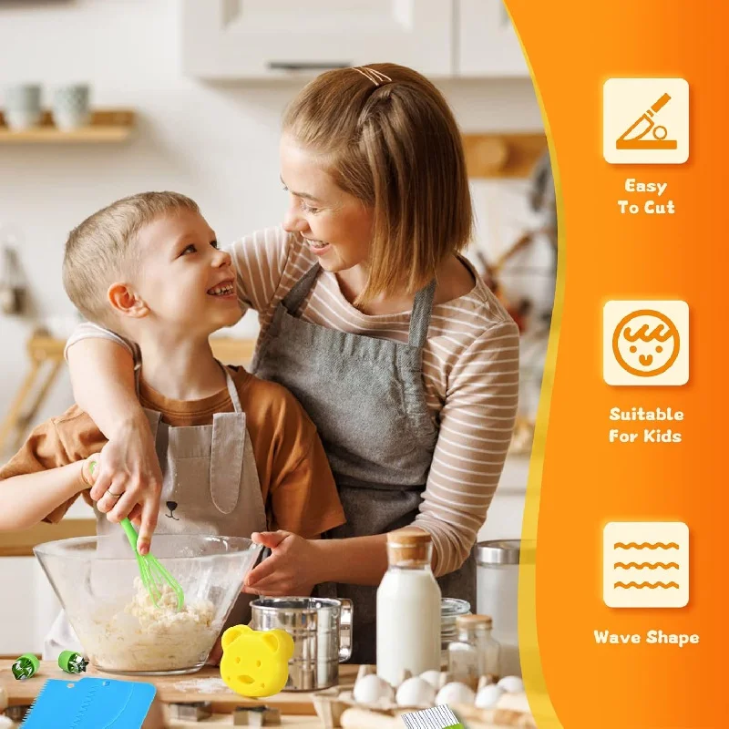 11/17Pcs Montessori Kitchen Tools Set Cookware Baking Toy Kids Safe Knives With Cutting Board Toddlers Real Cooking Accessories - Image 11