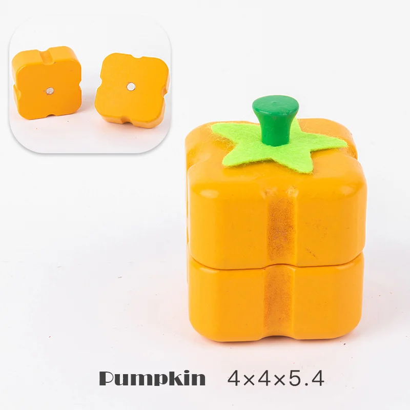 Magnetic Wooden Cutting Fruits Vegetables Pretend Play Simulation Kitchen Toys Classic Game Montessori Educational Toys For Kids - Image 6