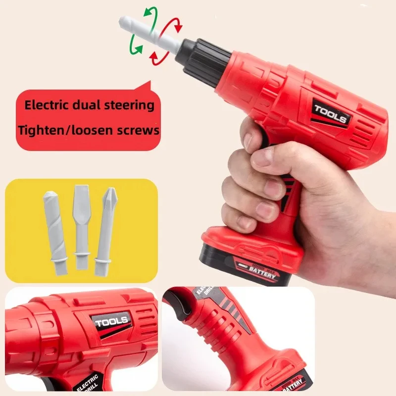 Kids Repair Toolbox Toy Set, Simulation Engineering Tools with Drill, Educational Pretend Play Gifts for Boys - Image 5
