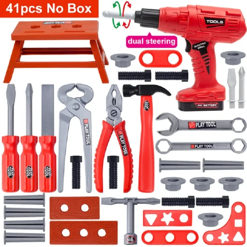 Kids Repair Toolbox Toy Set, Simulation Engineering Tools with Drill, Educational Pretend Play Gifts for Boys - Image 10