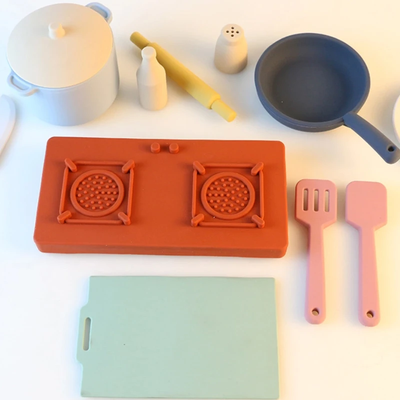 Silicone Kitchen Toy Set Pot Cooking For Toddler Educational Developmental Best Gift - Image 8