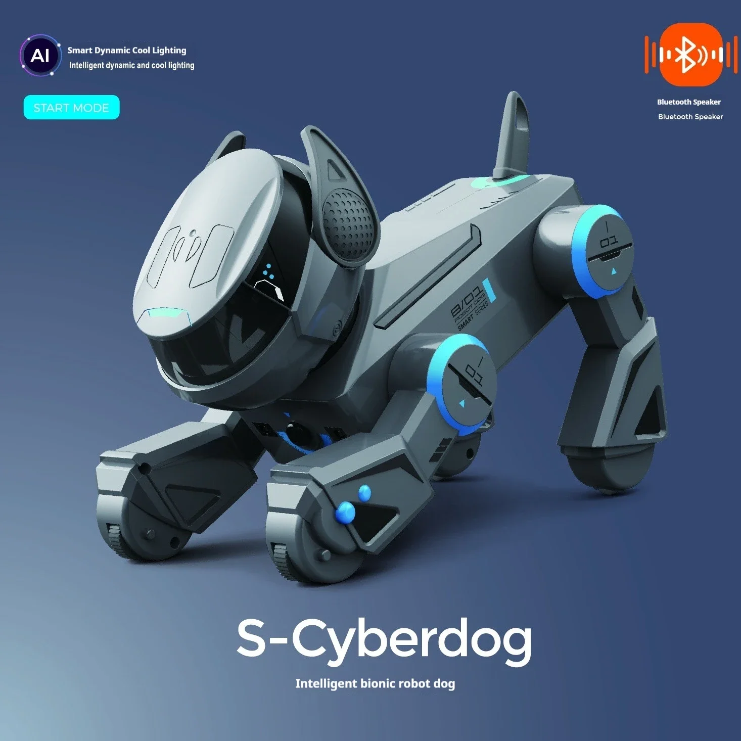 Ai Smart Robot Dog Gesture Touch Remote Control Bluetooth Speaker Song Programmable Cool Lighting Toy For Kids Aged 6+Interactio - Image 12