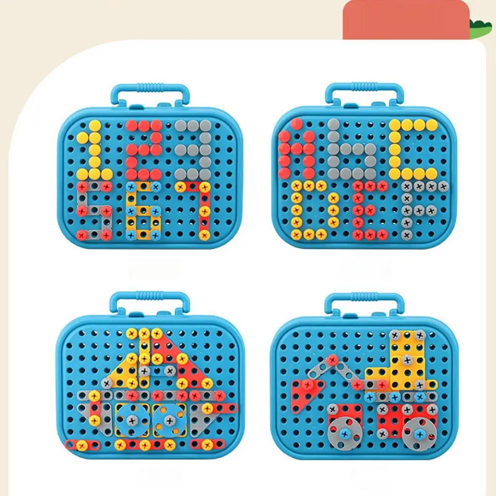 351stk/211stk Children DIY Tool Toys Set Electric Drill Screw Nuts Puzzle Toy Pretend Play Tool Kits 2D/3D Educational Toy - Image 23
