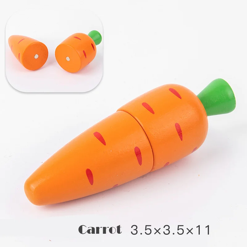 Magnetic Wooden Cutting Fruits Vegetables Pretend Play Simulation Kitchen Toys Classic Game Montessori Educational Toys For Kids - Image 9