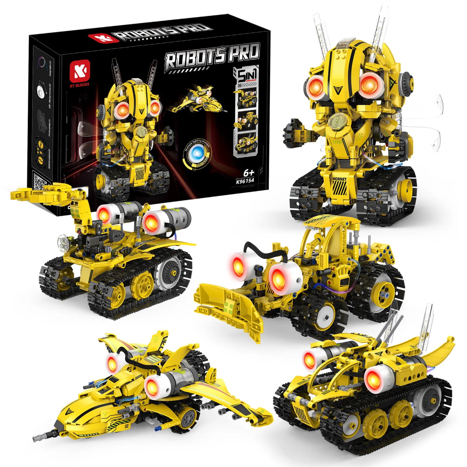 5-in-1 Programmable Robot Building Blocks Kit Remote/APP Control Digital Display Color Sensor STEM Toy for Kids Adults - Image 6
