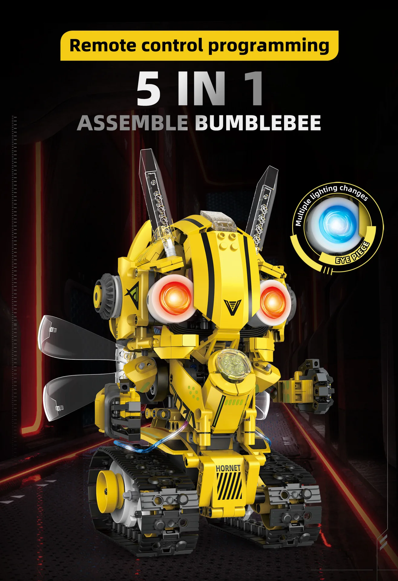 5-in-1 Programmable Robot Building Blocks Kit Remote/APP Control Digital Display Color Sensor STEM Toy for Kids Adults - Image 8