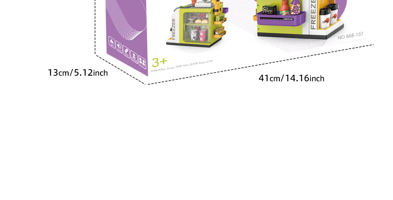 Mini Pretend Play Children's Toy Supermarket Shopping Counter Coffee Vending Counter Set - Image 24