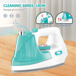 Kids Pretend Play Iron Toy with Spray, Light & Sound Effects for Housekeeping