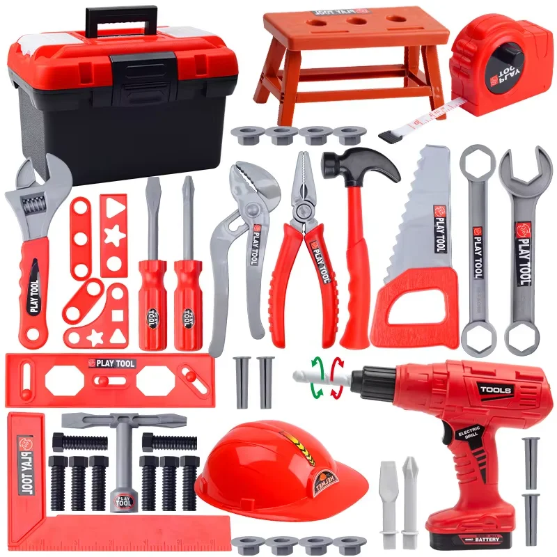 Kids Repair Toolbox Toy Set, Simulation Engineering Tools with Drill, Educational Pretend Play Gifts for Boys - Image 17