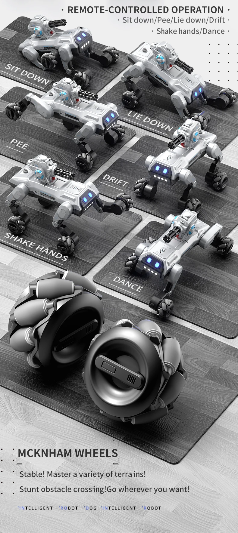 8WD Smart Robot Dog, Voice Control & Touch Interaction, Programmable Actions, Water Bead Turret, Music & Mist Spray, for Kids - Image 11