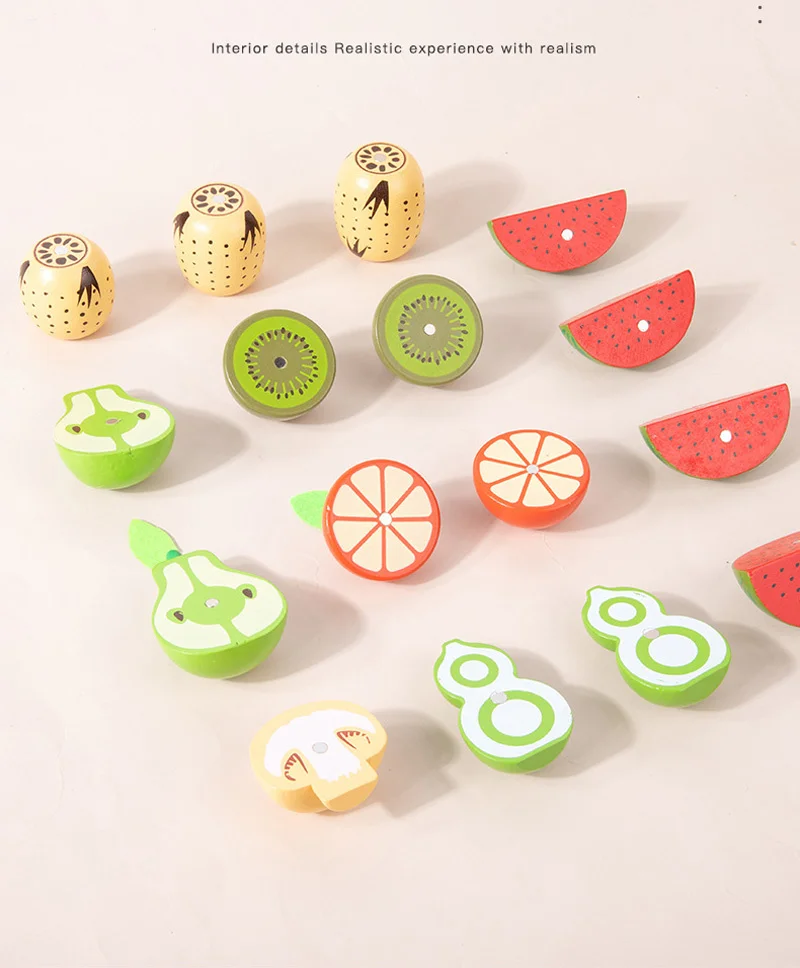 Magnetic Wooden Cutting Fruits Vegetables Pretend Play Simulation Kitchen Toys Classic Game Montessori Educational Toys For Kids - Image 52
