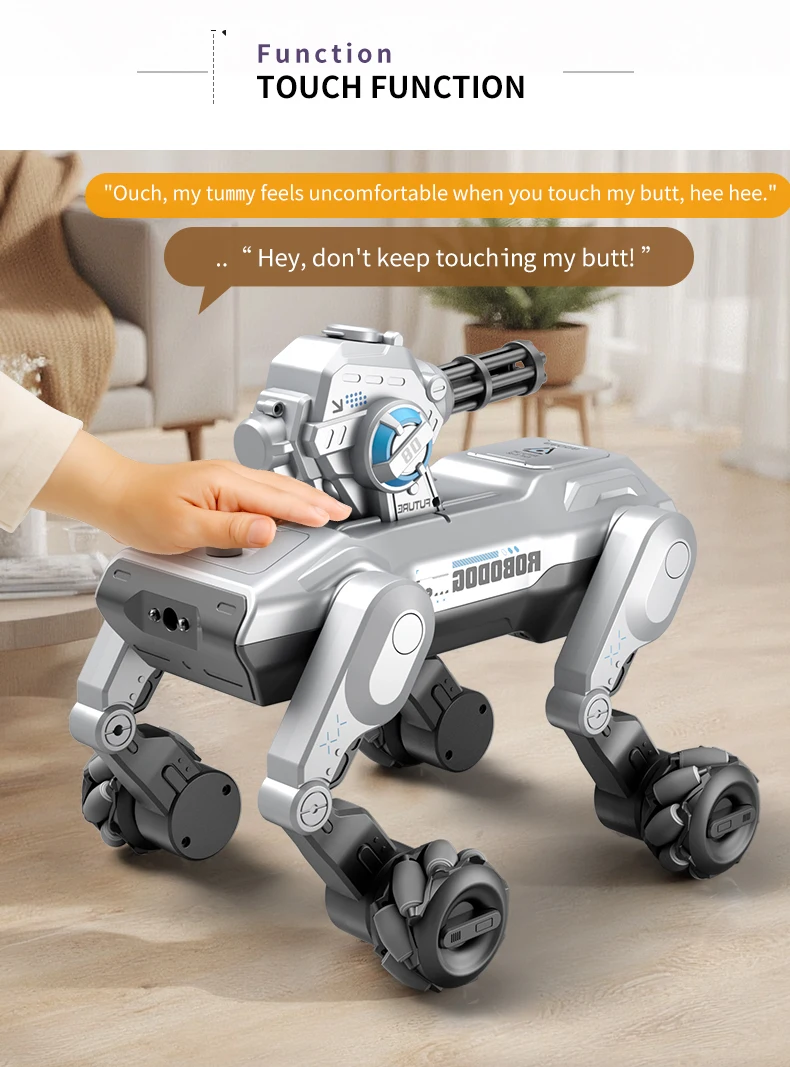 8WD Smart Robot Dog, Voice Control & Touch Interaction, Programmable Actions, Water Bead Turret, Music & Mist Spray, for Kids - Image 13