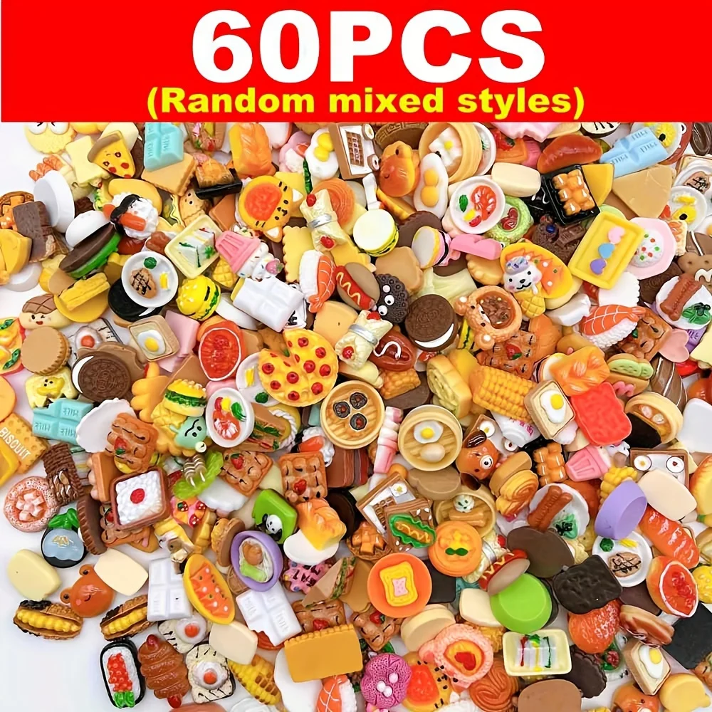 30/60Pcs Mini Food Toys Mixed Style Resin Food Dolls Kitchen Pretend Play Mini Food Dolls Diy Accessories For Adults And Teens - Image 8