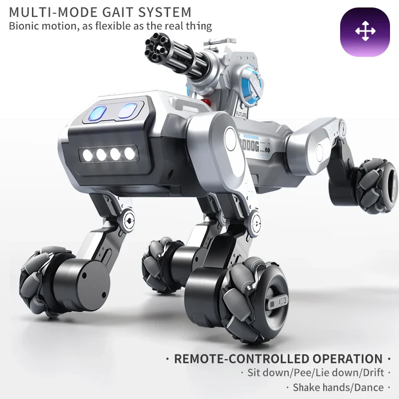 8WD Smart Robot Dog, Voice Control & Touch Interaction, Programmable Actions, Water Bead Turret, Music & Mist Spray, for Kids - Image 2