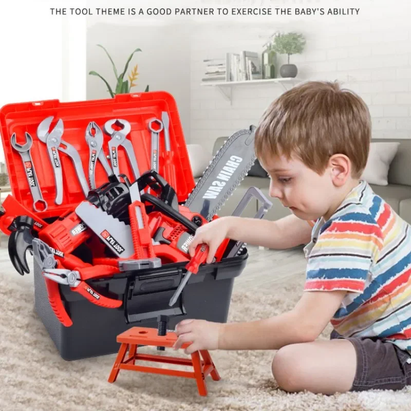 Kids Repair Toolbox Toy Set, Simulation Engineering Tools with Drill, Educational Pretend Play Gifts for Boys - Image 19
