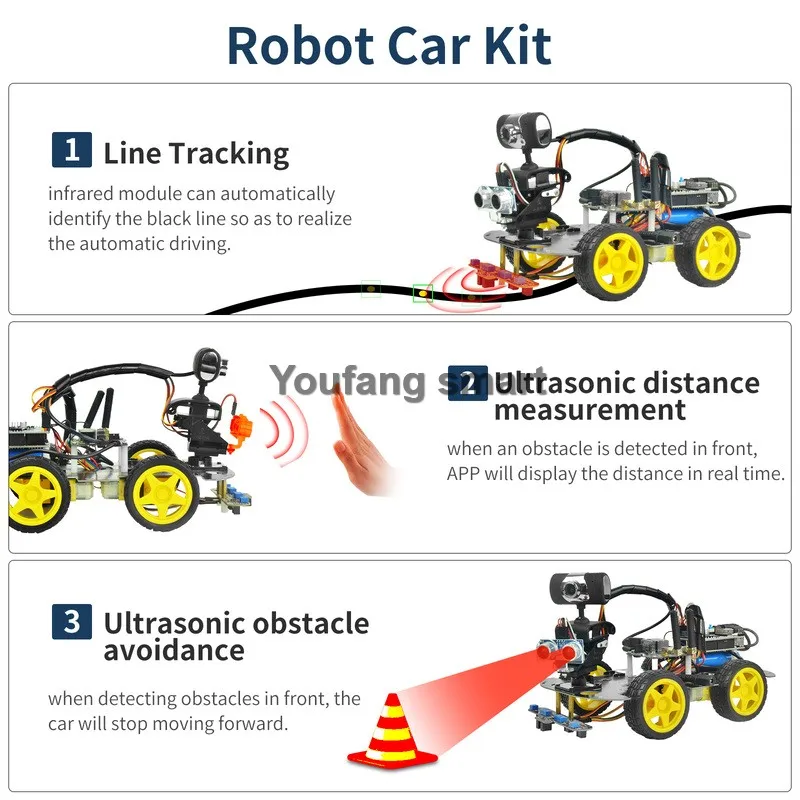 APP Control 4WD Robot Car WiFi Bluetooth Video Line Following Obstacle Avoiding RC Tank For Arduino Programmable Robot DIY Kit - Image 3