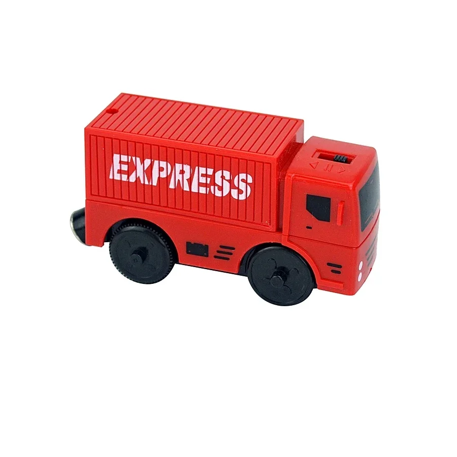 Magnetic Electric Train Car Locomotive Wooden Track Slot Diecast Railway With Two Carriages Train Wood Kid Toy Biro Leduo Track - Image 12