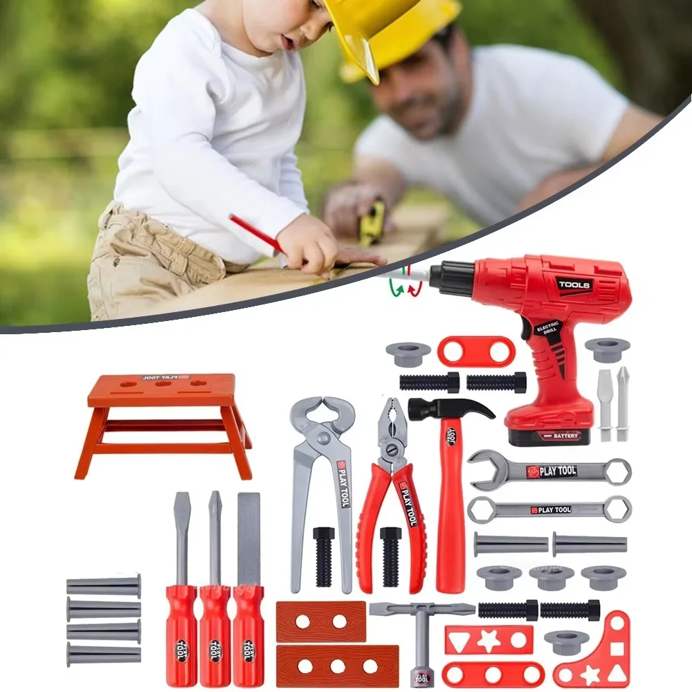 Kids Repair Toolbox Toy Set, Simulation Engineering Tools with Drill, Educational Pretend Play Gifts for Boys - Image 15