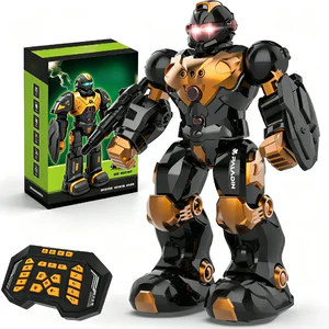 1Pc Brown Programmable RC Robot, Sensitive Gesture Sensor Rechargeable Mech, Sing Dance Modes, Educational Gift for Kids