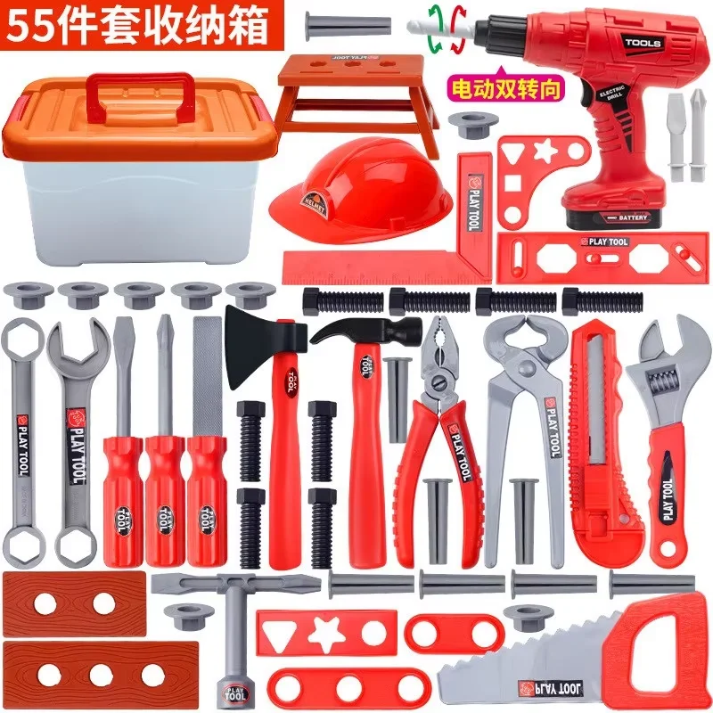 Kids Repair Toolbox Toy Set, Simulation Engineering Tools with Drill, Educational Pretend Play Gifts for Boys - Image 7