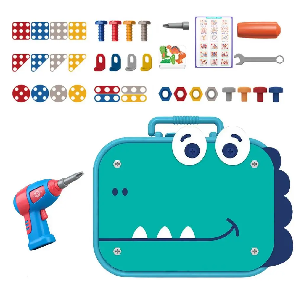 351stk/211stk Children DIY Tool Toys Set Electric Drill Screw Nuts Puzzle Toy Pretend Play Tool Kits 2D/3D Educational Toy - Image 25