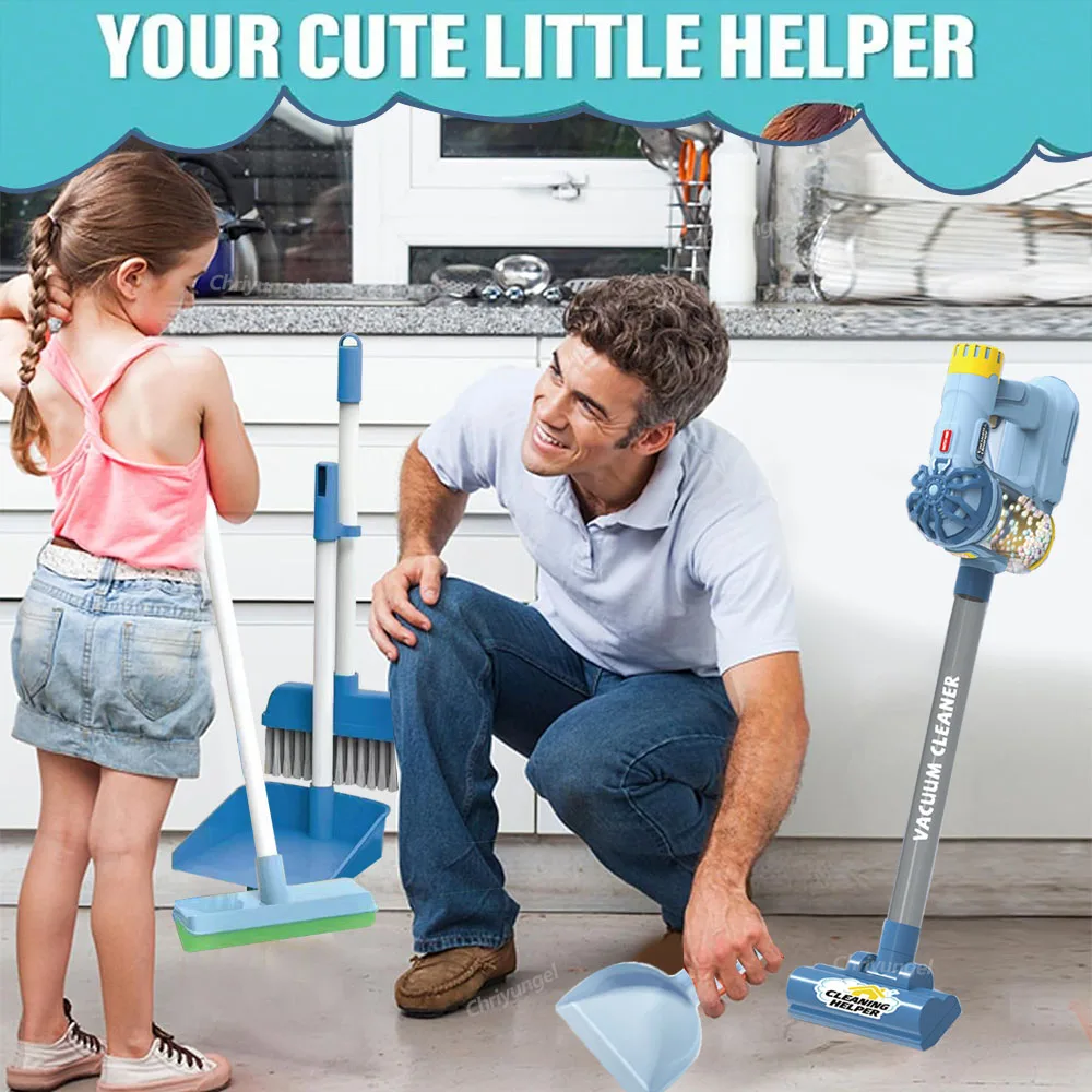 Kids Vacuum Cleaner Toy Electric Realistic Pretend Play Housekeeping Cleaning Set Educational Gift for Toddlers Boys Girls - Image 13
