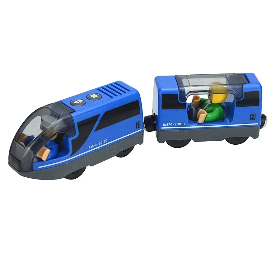 Magnetic Electric Train Car Locomotive Wooden Track Slot Diecast Railway With Two Carriages Train Wood Kid Toy Biro Leduo Track - Image 40