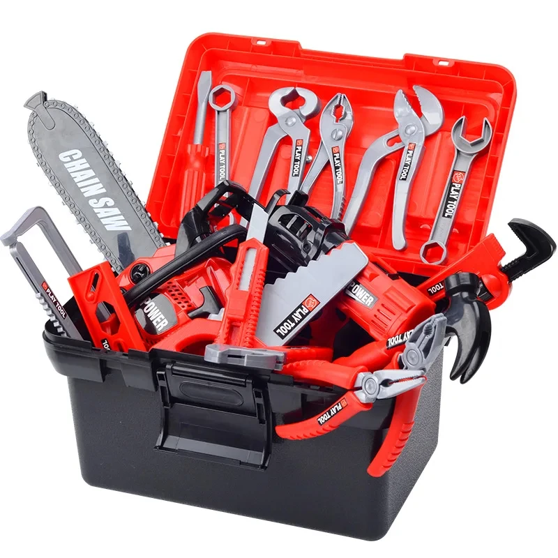 Kids Repair Toolbox Toy Set, Simulation Engineering Tools with Drill, Educational Pretend Play Gifts for Boys - Image 3
