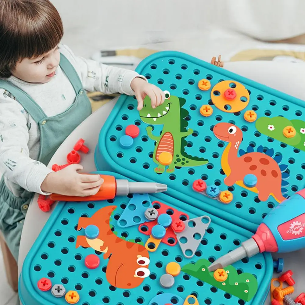 351stk/211stk Children DIY Tool Toys Set Electric Drill Screw Nuts Puzzle Toy Pretend Play Tool Kits 2D/3D Educational Toy - Image 12