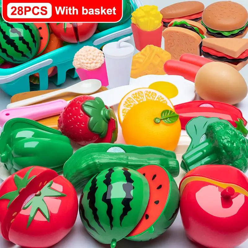 Cutting Play Food Toy Set Kitchen Pretend Play Fruit Vegetable Toy For Kids Educational Learning Food Toys Fun Toddlers Gifts - Image 10
