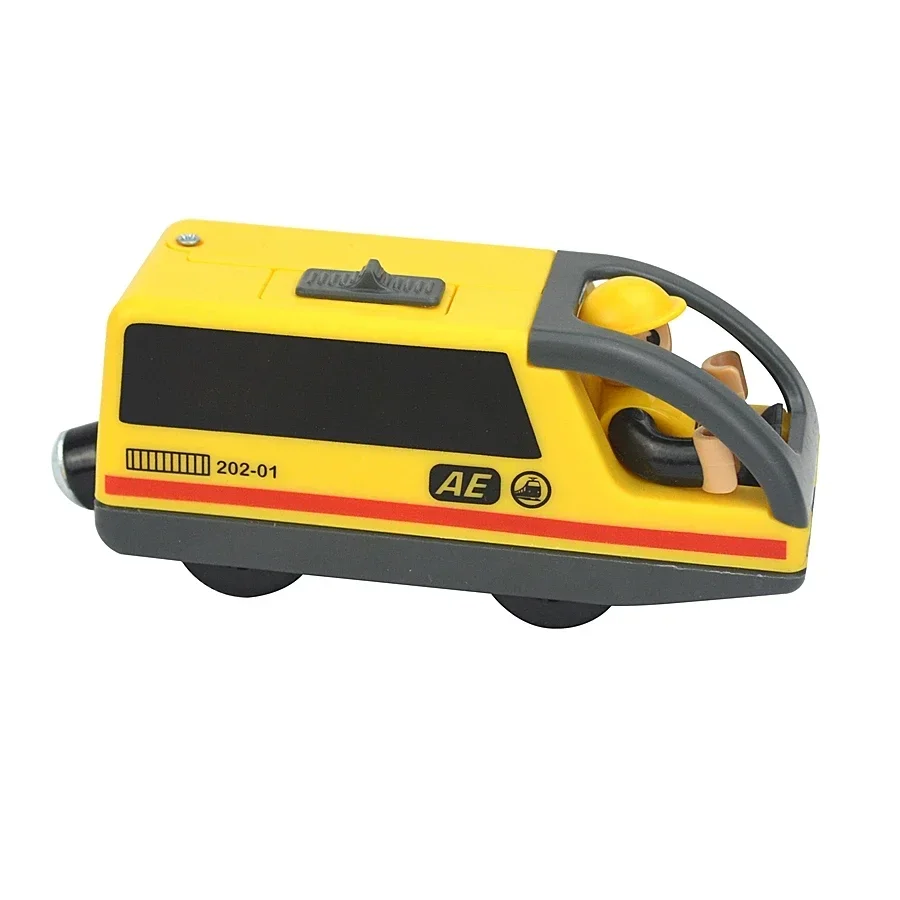 Magnetic Electric Train Car Locomotive Wooden Track Slot Diecast Railway With Two Carriages Train Wood Kid Toy Biro Leduo Track - Image 24