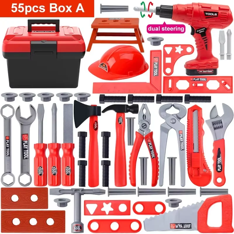 Kids Repair Toolbox Toy Set, Simulation Engineering Tools with Drill, Educational Pretend Play Gifts for Boys - Image 14