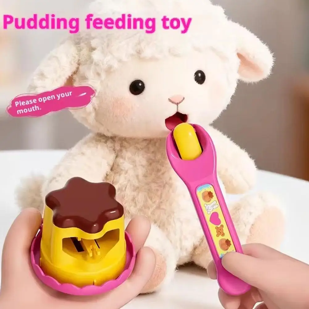 Pretend Play Pudding Feeding Toy Set with Magic Spoon Simulation Food Kitchen Toys for Kids Interactive Role Play Gift for Girls - Image 5