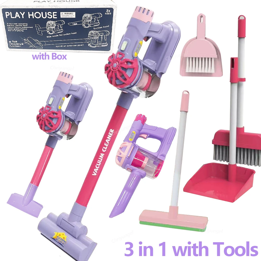 Kids Vacuum Cleaner Toy Electric Realistic Pretend Play Housekeeping Cleaning Set Educational Gift for Toddlers Boys Girls - Image 22