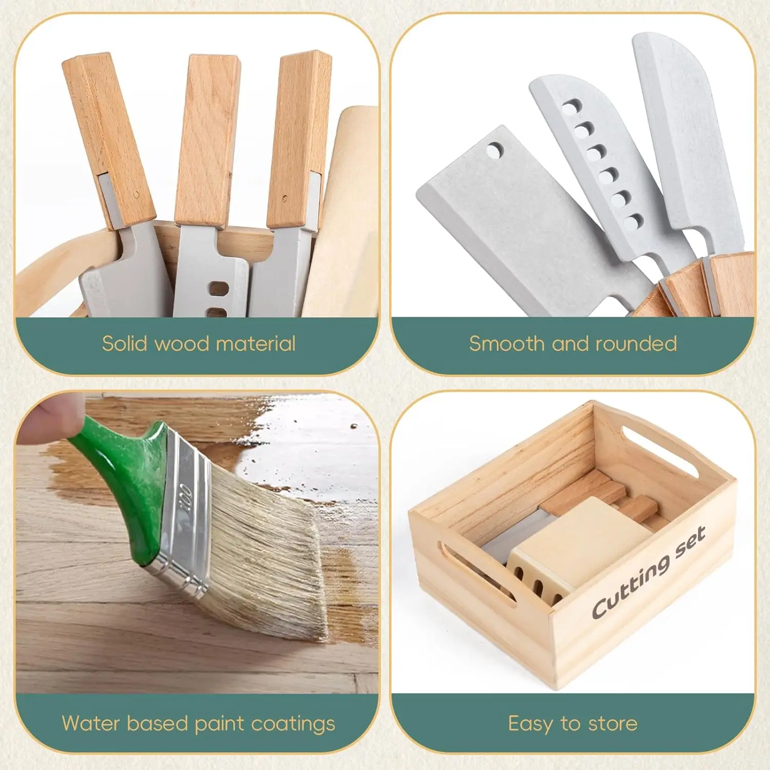 Wooden Pretend Play Kitchen Toys Cutting Food Accessories Set Fruit Vegetable Bakery Meat fish Early Educational Cognition Toys - Image 15