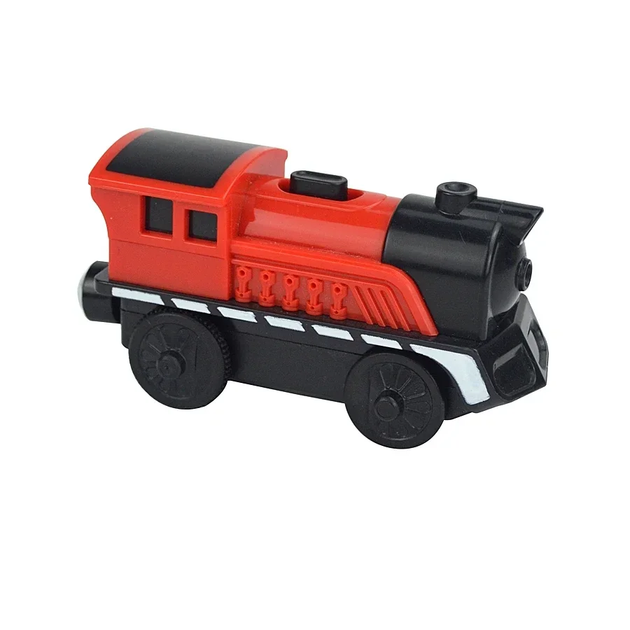 Magnetic Electric Train Car Locomotive Wooden Track Slot Diecast Railway With Two Carriages Train Wood Kid Toy Biro Leduo Track - Image 20