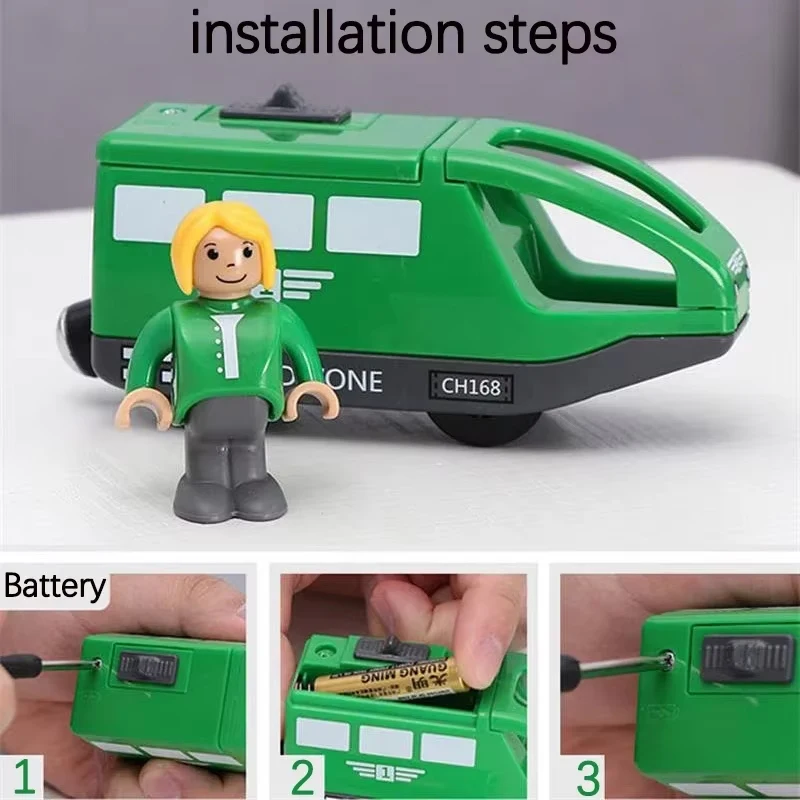 Magnetic Electric Train Car Locomotive Wooden Track Slot Diecast Railway With Two Carriages Train Wood Kid Toy Biro Leduo Track - Image 48