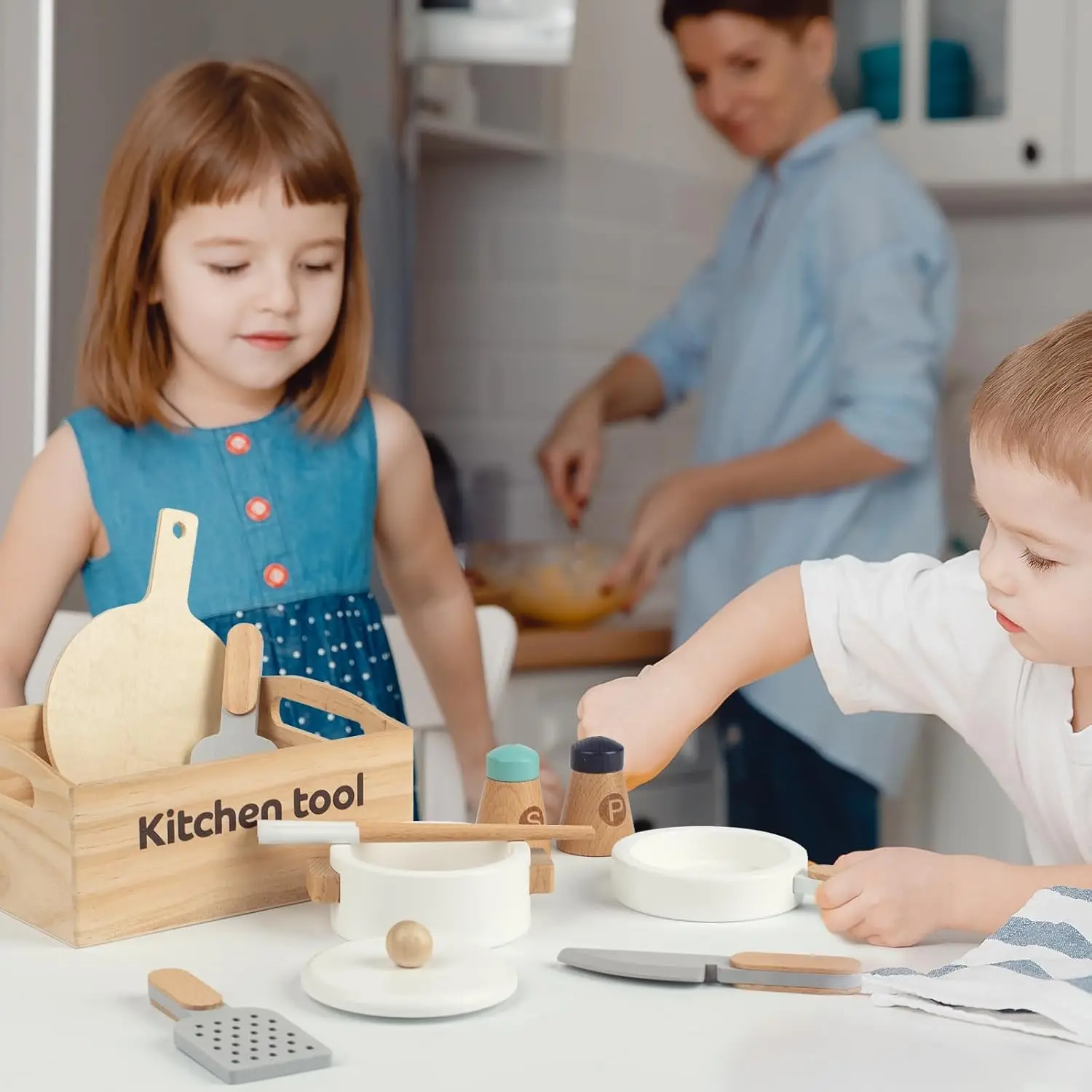 Wooden Pretend Play Kitchen Toys Cutting Food Accessories Set Fruit Vegetable Bakery Meat fish Early Educational Cognition Toys - Image 12