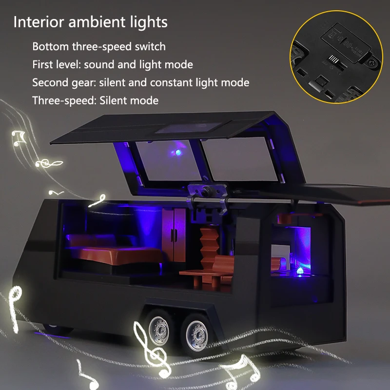 1:32 Simulated Pickup Truck Model Sound And Light Pull-Back Toy Car Metal Camper Van Boys Collection Ornaments Gift - Image 4