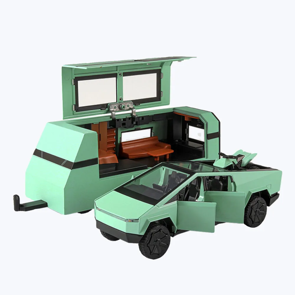 1:32 Simulated Pickup Truck Model Sound And Light Pull-Back Toy Car Metal Camper Van Boys Collection Ornaments Gift - Image 6