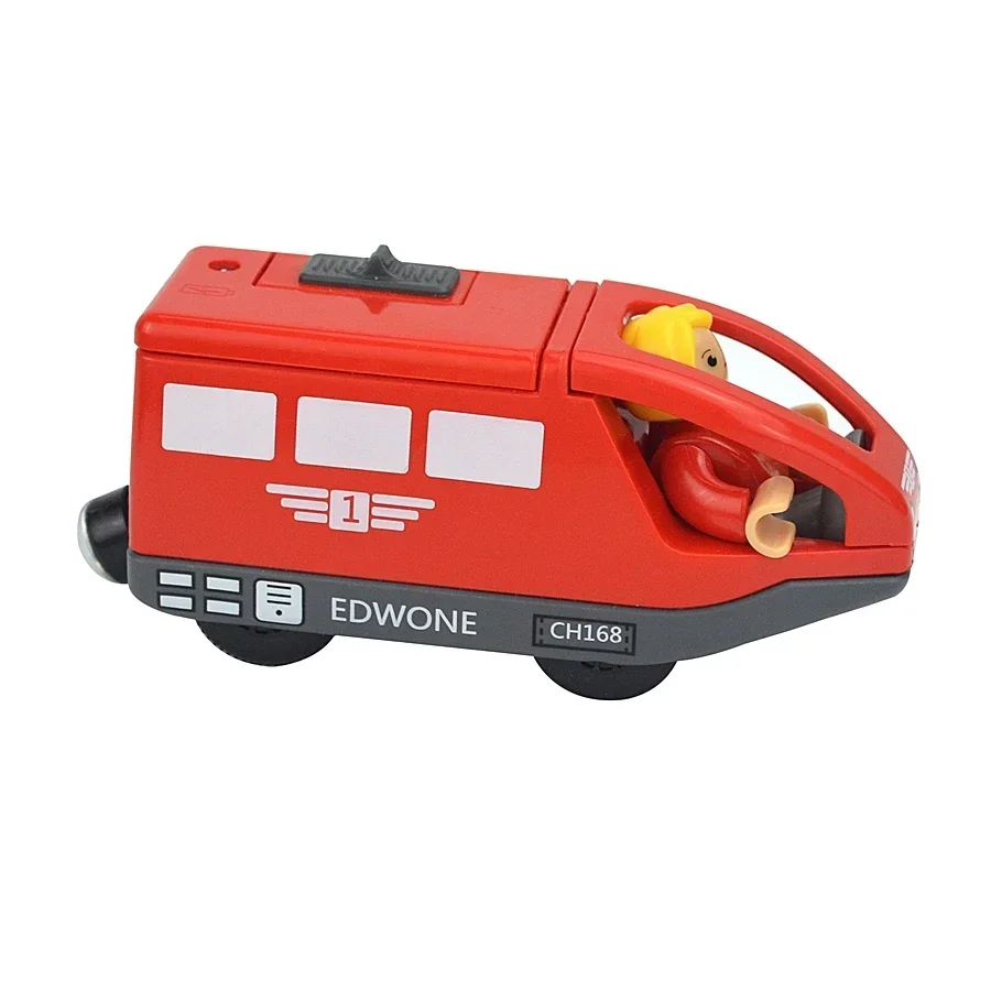 Magnetic Electric Train Car Locomotive Wooden Track Slot Diecast Railway With Two Carriages Train Wood Kid Toy Biro Leduo Track - Image 28
