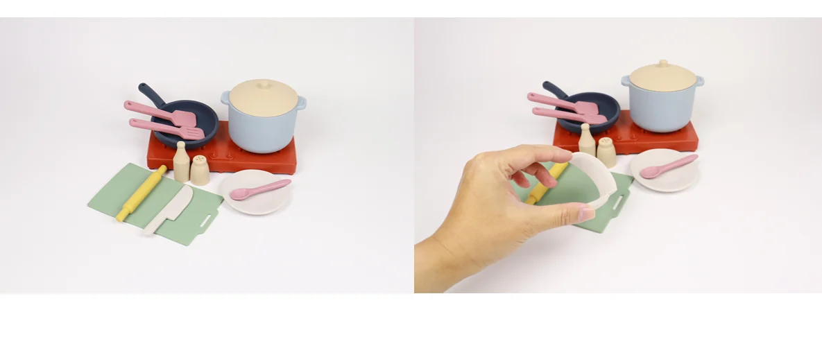 Silicone Kitchen Toy Set Pot Cooking For Toddler Educational Developmental Best Gift - Image 10