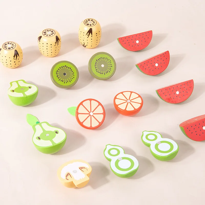 Magnetic Wooden Cutting Fruits Vegetables Pretend Play Simulation Kitchen Toys Classic Game Montessori Educational Toys For Kids - Image 3