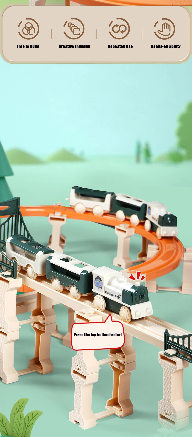 New DIY Rail Train Children Toys Puzzle Assembled Railway Track Building Block Track Toy for Kids Gifts/Christmas Gifts - Image 10