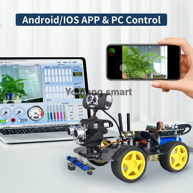 APP Control 4WD Robot Car WiFi Bluetooth Video Line Following Obstacle Avoiding RC Tank For Arduino Programmable Robot DIY Kit - Image 2